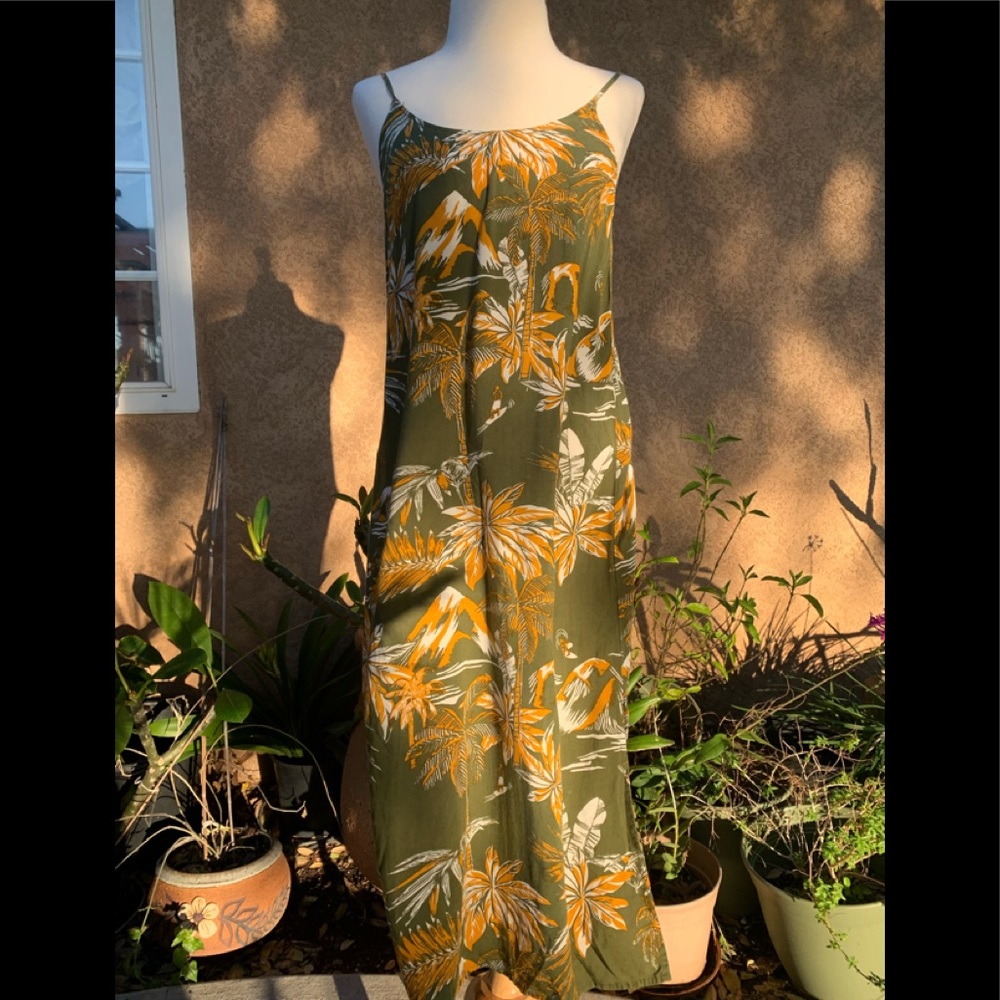H&M Tropical Print MIDI Slip Dress 8